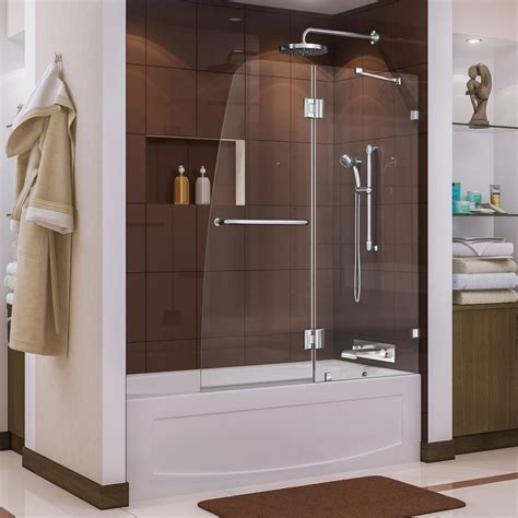 DreamLine Aqua Lux 48 in. x 58 in. Semi-Framed Pivot Tub/Shower Door in ...