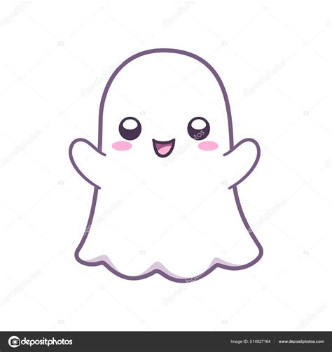 Kawaii Cute Ghost Clipart Doodle Element Happy Halloween Ghost Cartoon ...