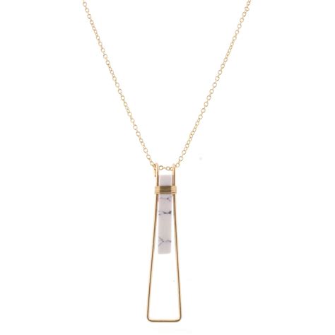 30" Gold Chain with Howlite Pendant Necklace, 3" Ext. – Charming Charlie