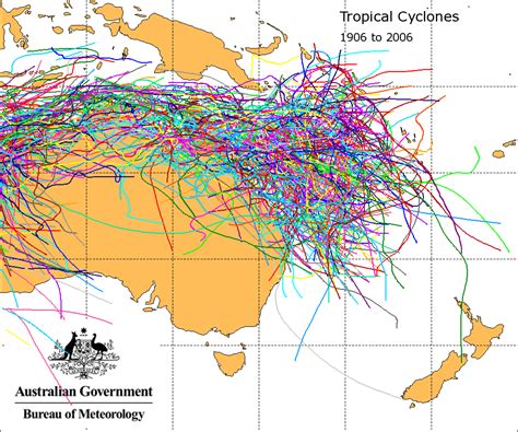 Tropical cyclones, 1906-2006 | Queensland Historical Atlas