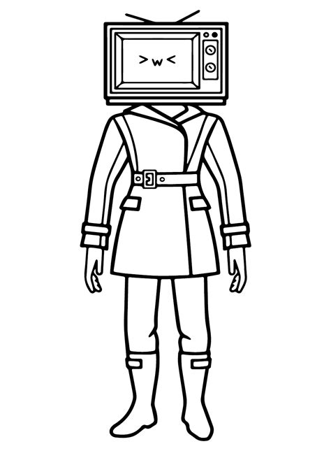 TV Woman Coloring Sheet for Kids - Free Printable Coloring Pages