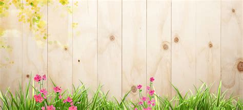 Wooden Flowers Grass Background, Board, Flowers, Spring Background ...