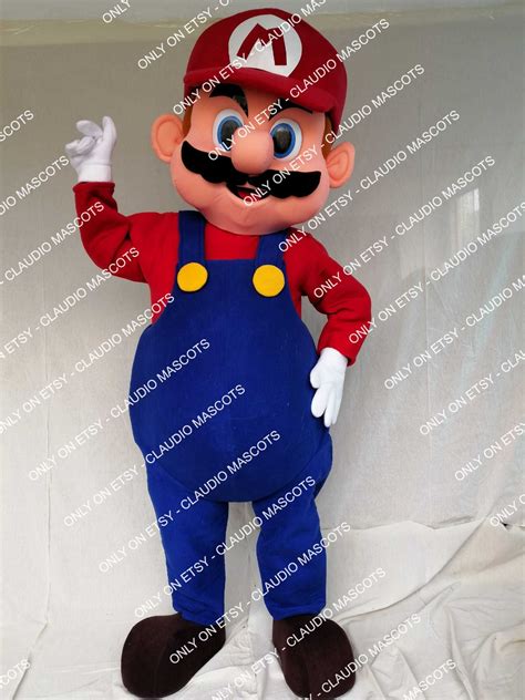 Mario Red Plumber Mascot Costume Holiday Christmas Free - Etsy