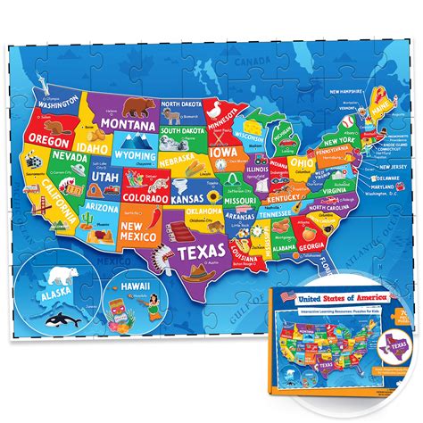 United States Puzzle for Kids - 70 Piece - USA Map Puzzle 50 States ...