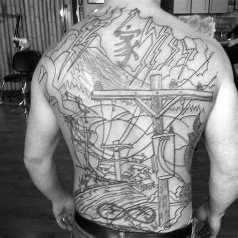 50 Lineman Tattoos For Men - Electrical Design Ideas