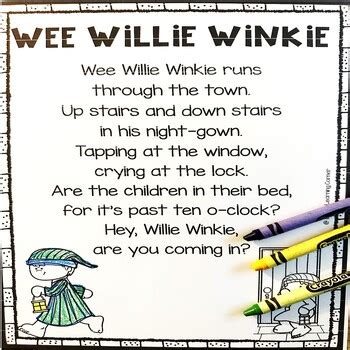 Wee Willie Winkie Nursery Rhyme by Little Learning Corner | TpT