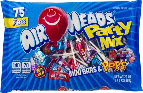 AirHeads Mini Bars & Pops Party Mix - 75 CT AirHeads(73390006839 ...