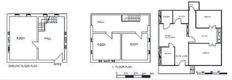 Examples of village house plans The intermediate spaces without ...