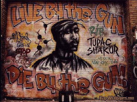 graffiti walls: Tupac Shakur R.I.P. Graffiti Mural Wallpapers