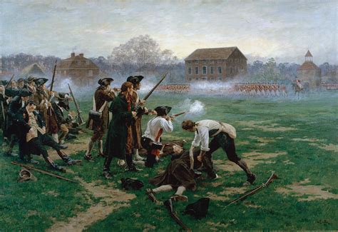 The Battle Of Lexington, 19th April 1775 Painting by William Barnes Wollen