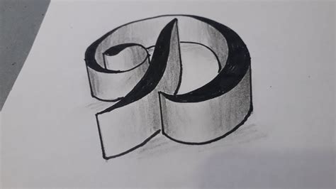 3d Letter D Drawing Step By Step / Writing Art - YouTube