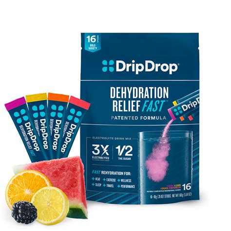 Buy DripDrop Hydration - Electrolyte Powder Packets - Watermelon, Berry ...