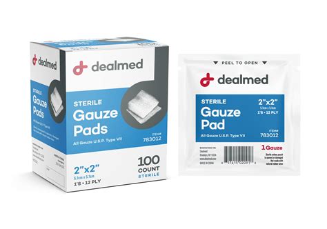 Buy Dealmed Sterile Gauze Pads – 100 Count, 2’’ x 2’’ Disposable and ...