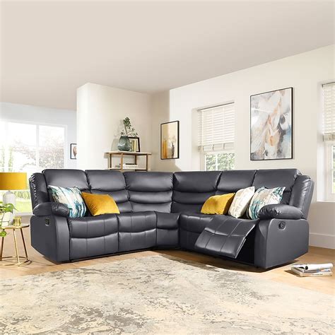 Sorrento Recliner Corner Sofa, Grey Classic Faux Leather Only £899.99 ...