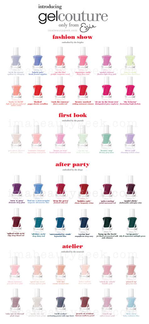 ESSIE GEL COUTURE LAUNCH COLLECTION: ALL 42 SWATCHES REVIEW, 41% OFF