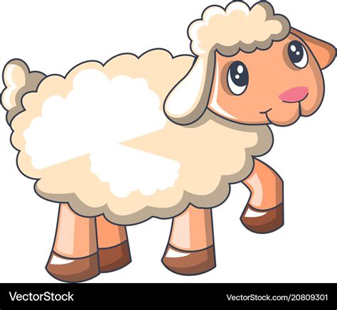 Funny sheep icon cartoon style Royalty Free Vector Image