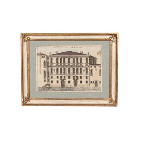 Framed Colored Engravings of Venetian Palazzoss - Set of 9 | Chairish