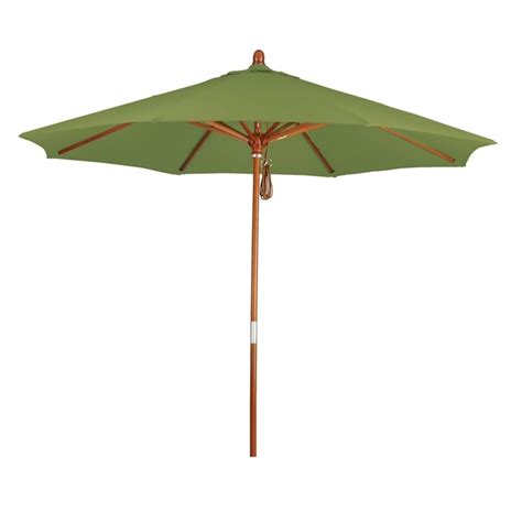 California Umbrella Ginkgo Market 9-ft Octagon Patio Umbrella with Wood ...