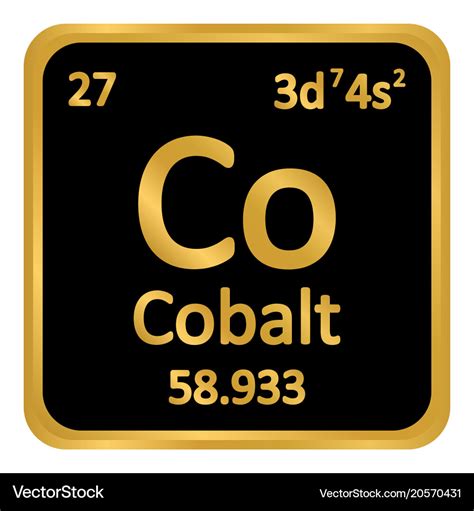 Periodic table element cobalt icon Royalty Free Vector Image