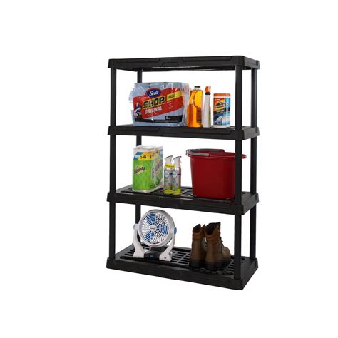 HART 4 Tier 18" x 36" x 52" Heavy-Duty Plastic Ventilated Shelving Unit ...