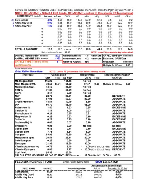 Beef Ration Calculator | PDF | Calf | Essential Nutrients