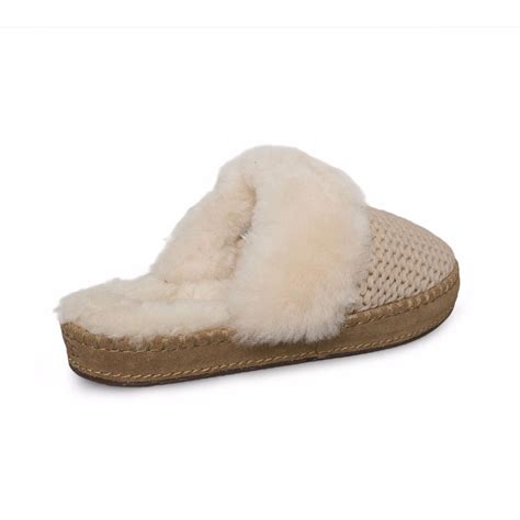 UGG Aira Knit Cream Slippers - MyCozyBoots