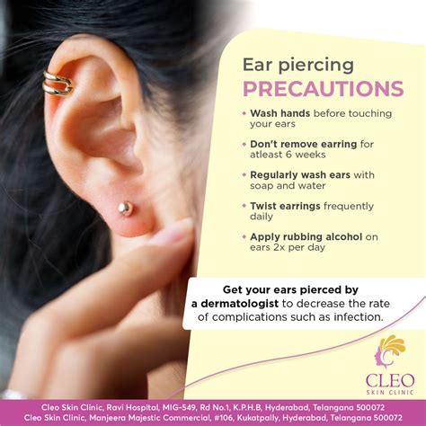 Although ear piercings are very popular and relatively safe, you still ...