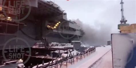 Fire breaks out on Russian aircraft carrier Admiral Kuznetsov, 2 people ...