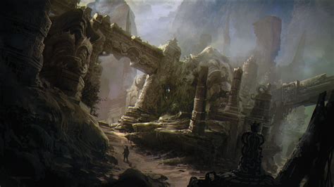 Ruined Temple | Fantasy art landscapes, Fantasy landscape, Environment ...