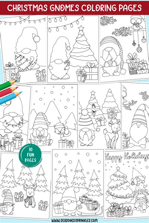 Free Printable Christmas Coloring Pages Christmas Gnomes - Seasoned ...