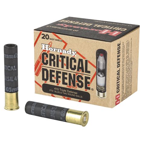 Hornady Critical Defense 410 Bore Ammo 2-1/2" Triple Defense FTX Slug ...