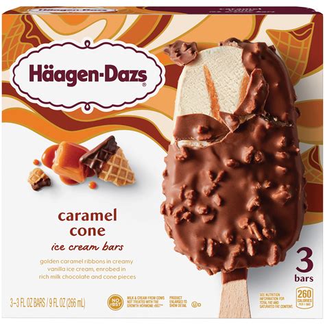 HAAGEN-DAZS Caramel Cone Ice Cream Bars 3 ct Box - Walmart.com ...