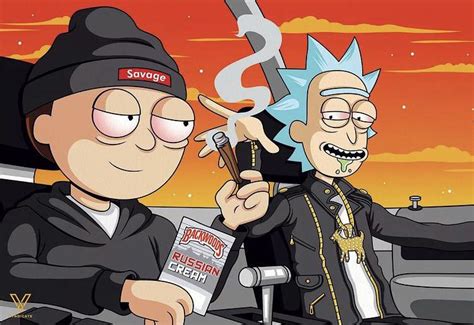 Yet another rick and morty stoner pic : r/CartoonGangsters