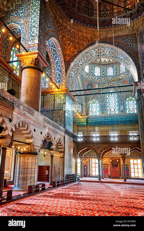 Blue Mosque interior, Sultan Ahmed Mosque, UNESCO World Heritage Site ...