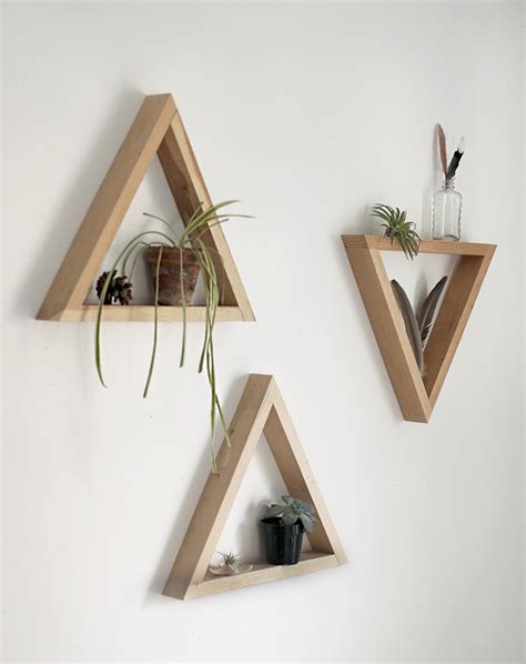 DIY Wooden Triangle Shelves - The Merrythought