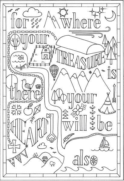 Bible Verse Coloring Pages Matthew 6 21 - Free Printable Coloring Pages