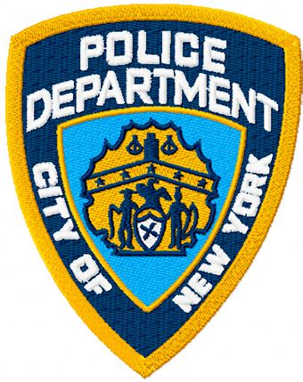 New York City Police department badge machine embroidery design