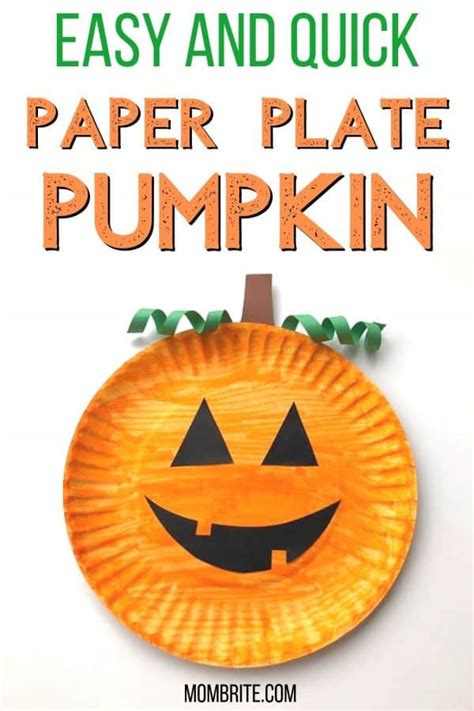 Easy Paper Plate Pumpkin Craft for Halloween [Free Printable] | Mombrite