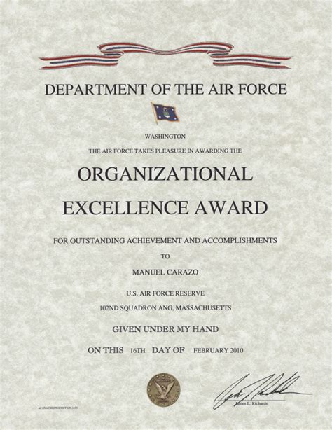 Air Force Organizational Excellence Award