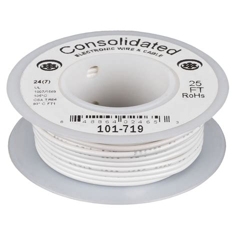 Consolidated Stranded 24 AWG Hook-Up Wire 25 ft. White UL Rated