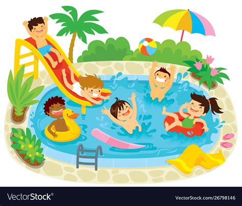 kids-playing-in-a-swimming-pool-vector-26798146 | A WELL LIVED HOUSE