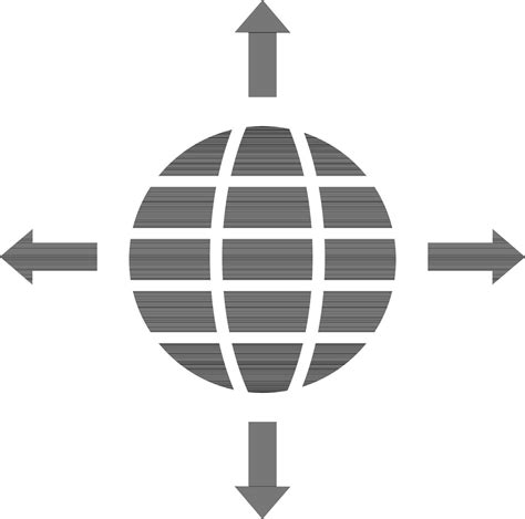 black and white globe with arrows. 24391407 Vector Art at Vecteezy