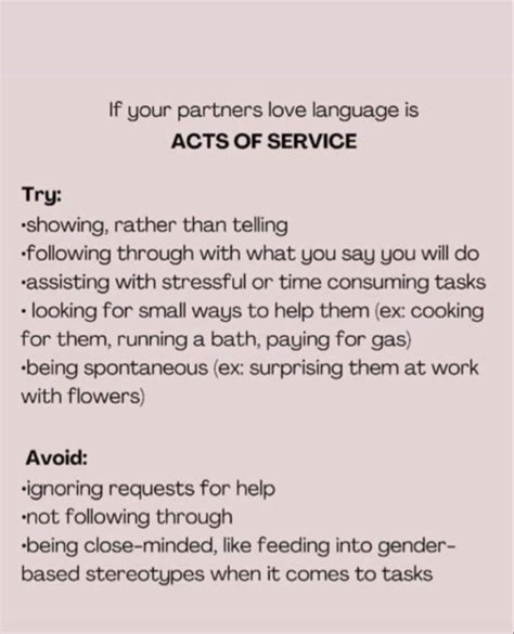 Acts of service in 2024 | Love languages, Relationship lessons ...