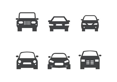 Black Car Front Silhouettes - Download Free Vector