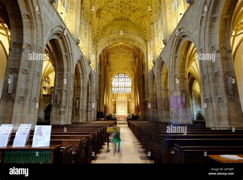 Interior of Sherborne Abbey from the nave Stock Photo - Alamy