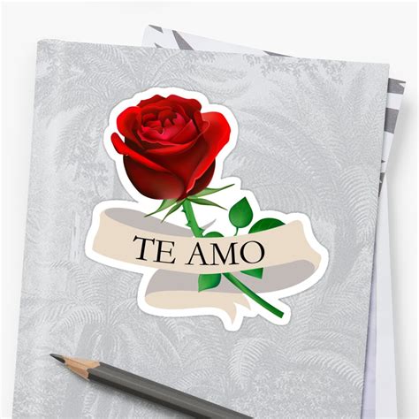 "Te Amo - Tattoo Rose - Latinx Mexican design" Sticker by estudio3e ...