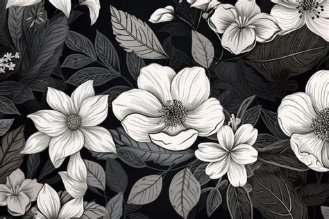 Black Wallpaper White Flowers - Infoupdate.org