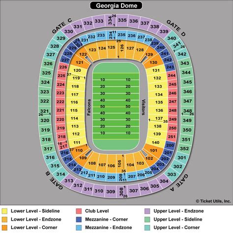 Ga dome seating map - Atlanta Falcons stadium map (United States of ...