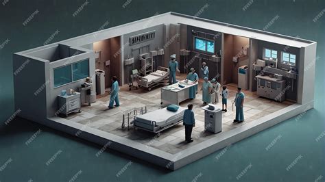 Premium Photo | A hospital emergency room with doctors and patients