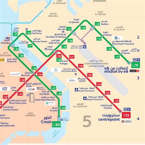 Dubai Metro Green Line Map [2023 Map, Stations, Timings] - Dubidor